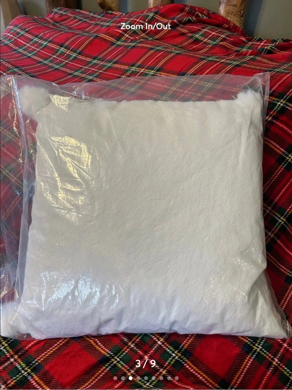 NWT Levtex Home Spencer Plaid Reindeer Throw Pillow - White Reindeer Accent